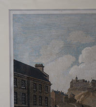 Load image into Gallery viewer, SCOTTISH ART. Georgian Engraving 1804 by James Fittler after John Claude Nattes, Edinburgh Castle from Registar House. FRAMED
