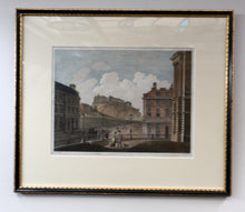 Load image into Gallery viewer, SCOTTISH ART. Georgian Engraving 1804 by James Fittler after John Claude Nattes, Edinburgh Castle from Registar House. FRAMED
