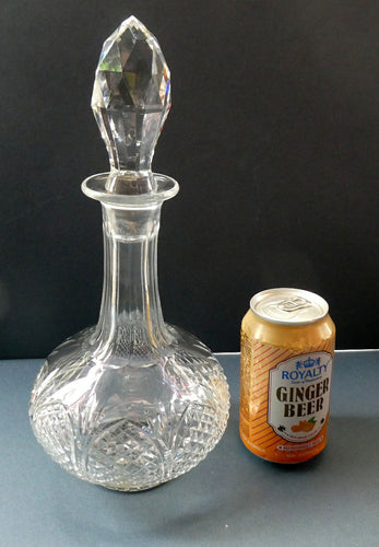 EDINBURGH CRYSTAL. Vintage 1950s Genie Bottle Shape Whisky Decanter 12 inches