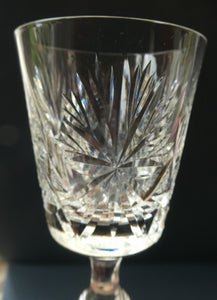 SINGLE: Vintage Edinburgh Crystal White Wine Glass. STAR OF EDINBURGH Pattern: 6 inches