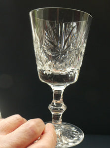 SINGLE: Vintage Edinburgh Crystal White Wine Glass. STAR OF EDINBURGH Pattern: 6 inches