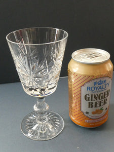 SINGLE: Vintage Edinburgh Crystal White Wine Glass. STAR OF EDINBURGH Pattern: 6 inches