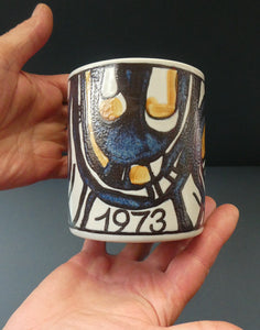 LARGE Royal Copenhagen Faience Annual Mug for the Year 1973