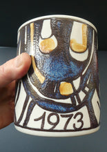 Load image into Gallery viewer, LARGE Royal Copenhagen Faience Annual Mug for the Year 1973
