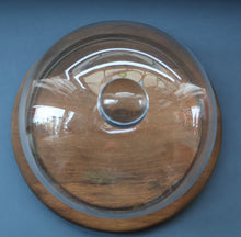 Load image into Gallery viewer, Large Vintage 1960s Teak and Glass Dome Cheese Dish
