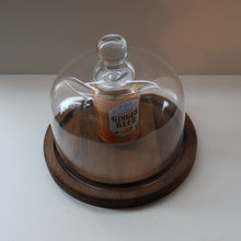 Load image into Gallery viewer, Large Vintage 1960s Teak and Glass Dome Cheese Dish
