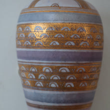 Load image into Gallery viewer, Cornish Studio Pottery. Miniature Gold Lustre PORCELAIN Vase by Mary Rich (1940 - 2022)
