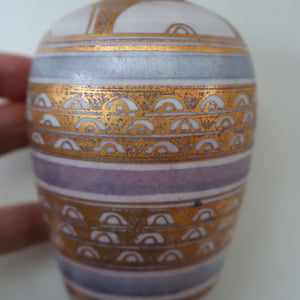 Cornish Studio Pottery. Miniature Gold Lustre PORCELAIN Vase by Mary Rich (1940 - 2022)