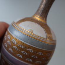 Load image into Gallery viewer, Cornish Studio Pottery. Miniature Gold Lustre PORCELAIN Vase by Mary Rich (1940 - 2022)
