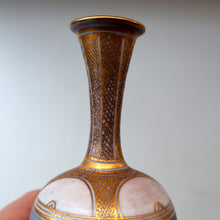 Load image into Gallery viewer, Cornish Studio Pottery. Miniature Gold Lustre PORCELAIN Vase by Mary Rich (1940 - 2022)
