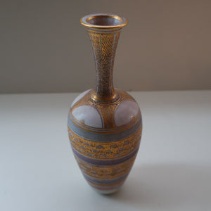 Cornish Studio Pottery. Miniature Gold Lustre PORCELAIN Vase by Mary Rich (1940 - 2022)