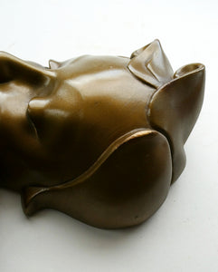 Art Deco 1930s Wall Mask G. Leonardi Golden Lady's Head Wall Mask