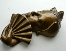 Load image into Gallery viewer, Art Deco 1930s Wall Mask G. Leonardi Golden Lady&#39;s Head Wall Mask
