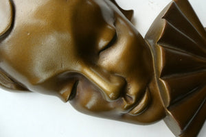 Art Deco 1930s Wall Mask G. Leonardi Golden Lady's Head Wall Mask