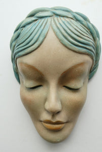 Art Deco 1930s Wall Mask G. Leonardi Hollywood Glamour Marlene Dietrich Style Portrai