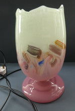 Load image into Gallery viewer, 1950s Scottish VASART Glass Tulip Lamp in Pastel Pink and Peppermint Shades. WORKING
