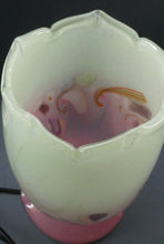 Load image into Gallery viewer, 1950s Scottish VASART Glass Tulip Lamp in Pastel Pink and Peppermint Shades. WORKING
