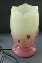 Load image into Gallery viewer, 1950s Scottish VASART Glass Tulip Lamp in Pastel Pink and Peppermint Shades. WORKING
