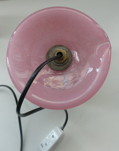 1950s Scottish VASART Glass Tulip Lamp in Pastel Pink and Peppermint Shades. WORKING