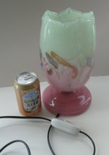 Load image into Gallery viewer, 1950s Scottish VASART Glass Tulip Lamp in Pastel Pink and Peppermint Shades. WORKING
