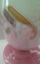 Load image into Gallery viewer, 1950s Scottish VASART Glass Tulip Lamp in Pastel Pink and Peppermint Shades. WORKING
