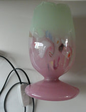 Load image into Gallery viewer, 1950s Scottish VASART Glass Tulip Lamp in Pastel Pink and Peppermint Shades. WORKING
