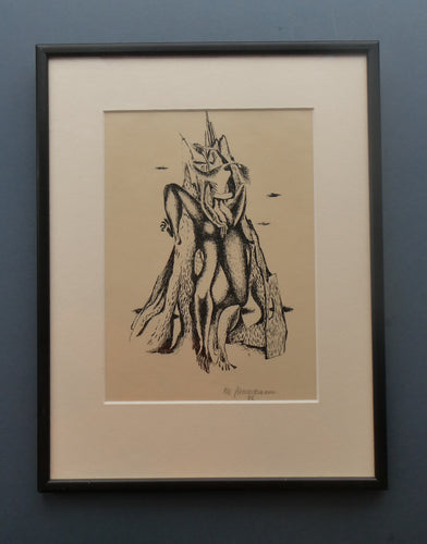 ORIGINAL 1940s German Lithograph by Mac (Max) Zimmermann (1912 - 1995). 