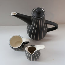 Load image into Gallery viewer, Rare 1950s Denby TIGO WARE Coffee Pot, Mug &amp; Jug by TIBOR REICH. With Original Paper Labels
