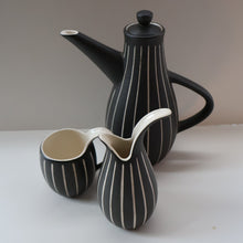 Load image into Gallery viewer, Rare 1950s Denby TIGO WARE Coffee Pot, Mug &amp; Jug by TIBOR REICH. With Original Paper Labels
