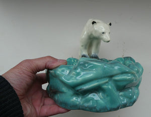 1930s Art Deco Ditmar Urbach Czech Ceramic Polar Bear Bowl