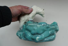 Load image into Gallery viewer, 1930s Art Deco Ditmar Urbach Czech Ceramic Polar Bear Bowl
