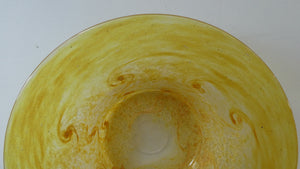  Fabulous 1930s Antique Scottish Monart Shallow Bowl with Rim. 8 1/2 inches