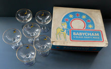 Load image into Gallery viewer, Boxed Set of Six 1960s Babycham Glasses. Plus 3 1950s Babycham Glasses
