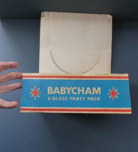 Boxed Set of Six 1960s Babycham Glasses. Plus 3 1950s Babycham Glasses