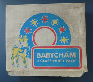 Boxed Set of Six 1960s Babycham Glasses. Plus 3 1950s Babycham Glasses