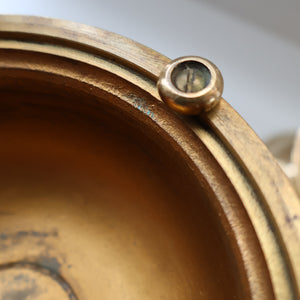 ECCLESIASTICAL ART. Unusual Pair of Vintage Handmade Solid Brass Half Dome Church Candlesticks