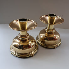 Load image into Gallery viewer, ECCLESIASTICAL ART. Unusual Pair of Vintage Handmade Solid Brass Half Dome Church Candlesticks
