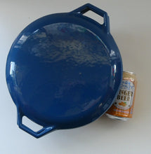 Load image into Gallery viewer, Vintage DANISH Copco D3 Bright Blue Enamel Cast Iron Lidded Casserole Pot
