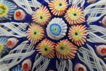 Load image into Gallery viewer, Scottish Glass. Strathearn Millefiori Canes and Latticino Ten Spoke Paperweigh
