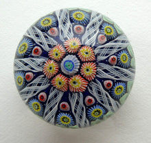 Load image into Gallery viewer, Scottish Glass. Strathearn Millefiori Canes and Latticino Ten Spoke Paperweigh
