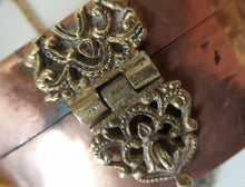 Load image into Gallery viewer, Collectable PAIR of Vintage 1930s Indian Brass and Copper Hanging Pillow Shape Purses
