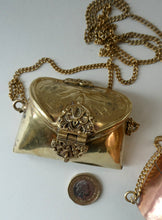 Load image into Gallery viewer, Collectable PAIR of Vintage 1930s Indian Brass and Copper Hanging Pillow Shape Purses
