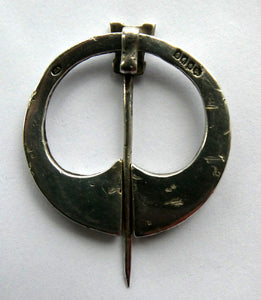 Vintage 1940s Scottish Silver Penannular Brooch or Clock Pin. Designed by Robert Allison