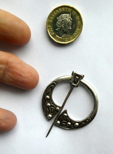 Vintage 1940s Scottish Silver Penannular Brooch or Clock Pin. Designed by Robert Allison