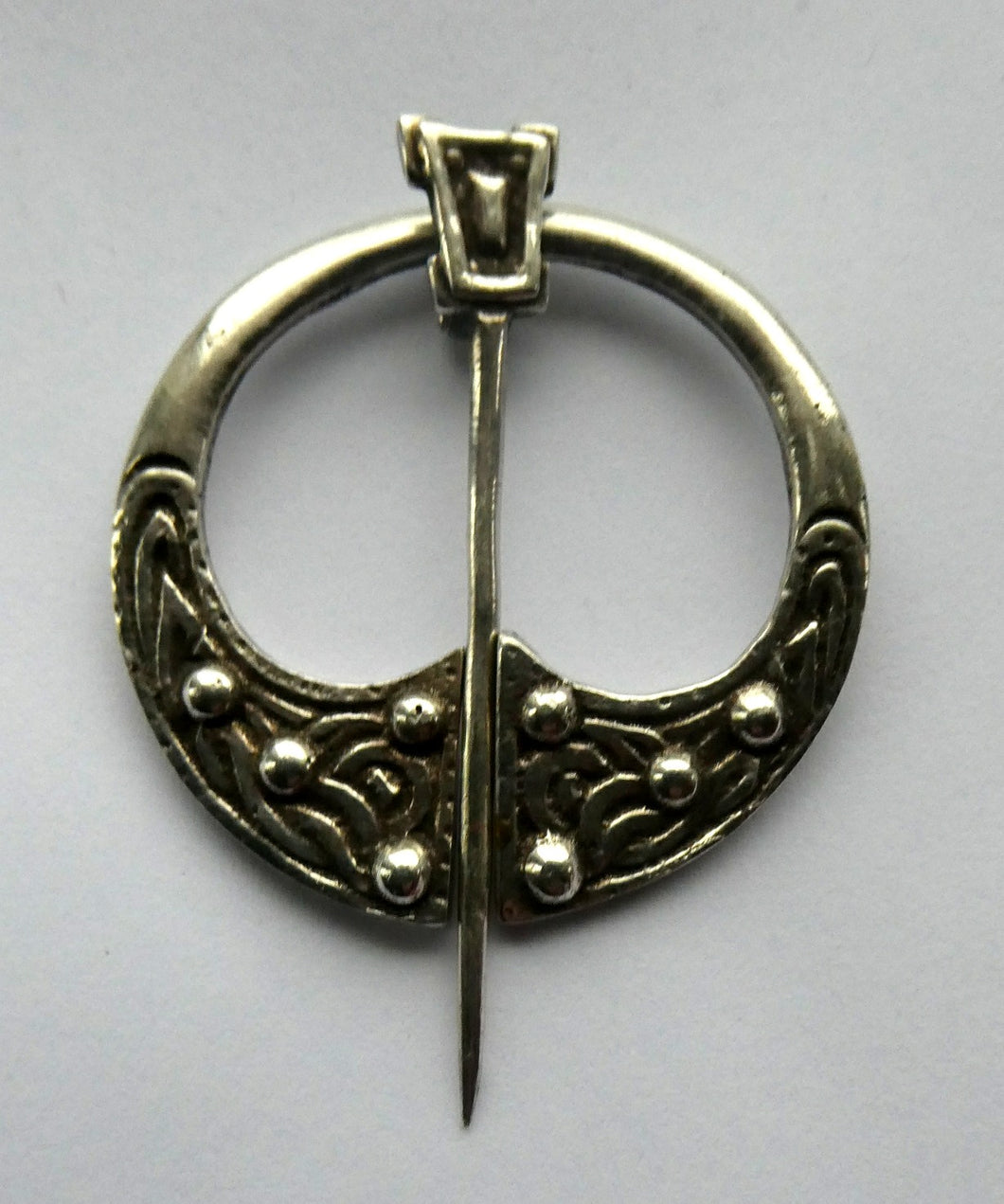 Vintage 1940s Scottish Silver Penannular Brooch or Clock Pin. Designed by Robert Allison