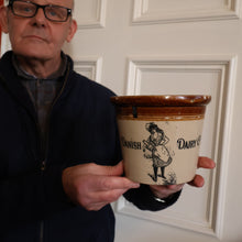 Load image into Gallery viewer, SCOTTISH POTTERY. Antique PORT DUNDAS (Glasgow) Stoneware Crock with Handle. DANISH DAIRY
