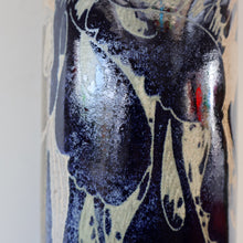 Load image into Gallery viewer, STUDIO POTTERY. Very Tall Vase with Abstract Floral Motifs. Crich Pottery (Diana Worthy)
