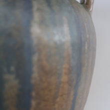 Load image into Gallery viewer, Large 1940s UPCHURCH British Studio Art Pottery Vase in Attractive Streaky Blue and Grey Glazes. Height: 10 inches
