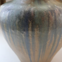 Load image into Gallery viewer, Large 1940s UPCHURCH British Studio Art Pottery Vase in Attractive Streaky Blue and Grey Glazes. Height: 10 inches
