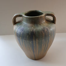 Load image into Gallery viewer, Large 1940s UPCHURCH British Studio Art Pottery Vase in Attractive Streaky Blue and Grey Glazes. Height: 10 inches
